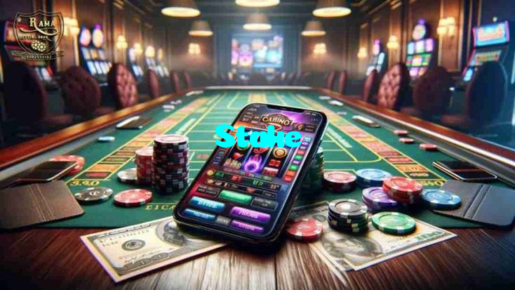 Stake casino presented on mobile device in Pakistan with slots and live games